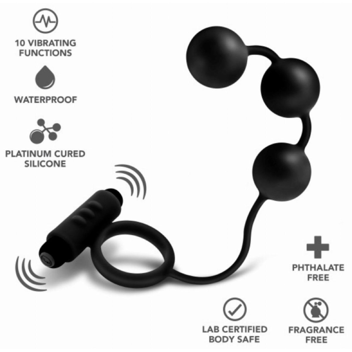 cockring vibrant et chapelet anal adventures beads c ring 17 x 37cm 3