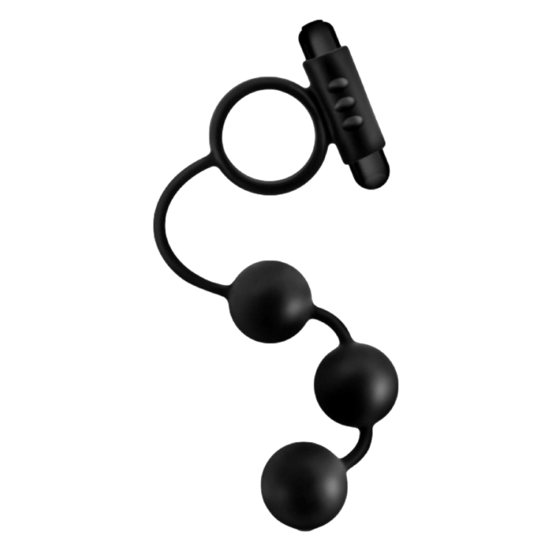 cockring vibrant et chapelet anal adventures beads c ring 17 x 37cm