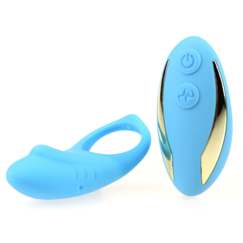 cockring vibrant shark 29mm bleu 5