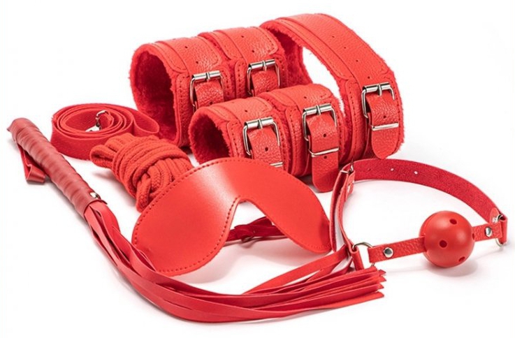 coffret bdsm 7 pieces wicked rouge