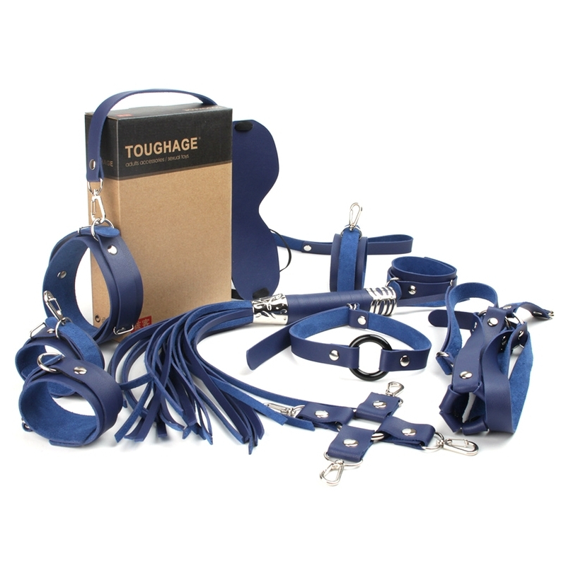 coffret bondage sm obedience 10 pieces bleu 1