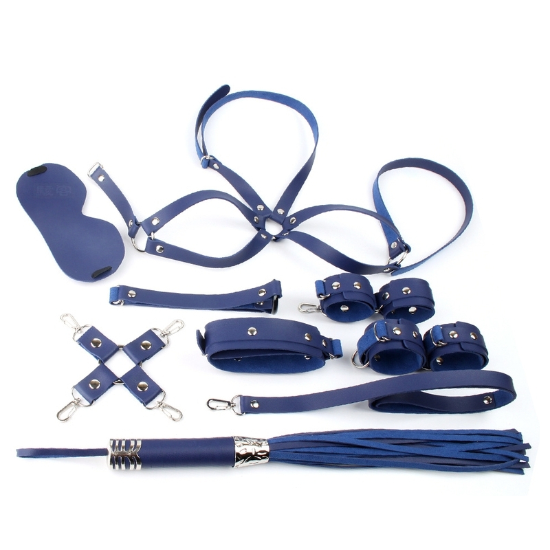 coffret bondage sm obedience 10 pieces bleu