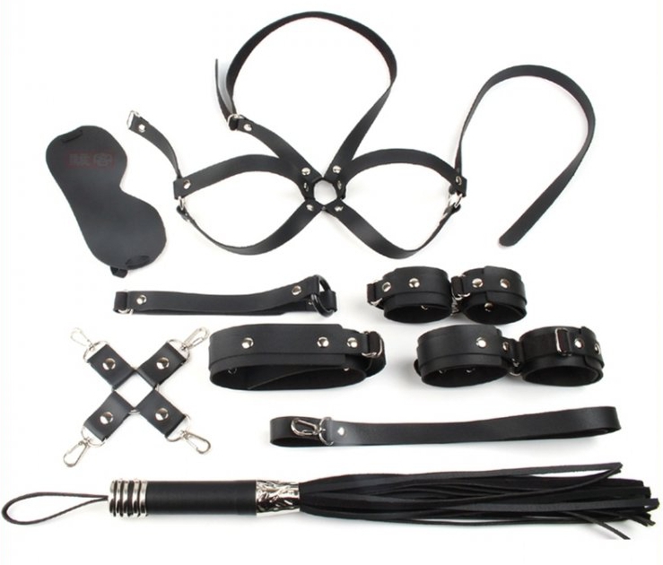 coffret bondage sm obedience 10 pieces noir