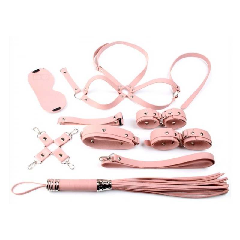 coffret bondage sm obedience 10 pieces rose