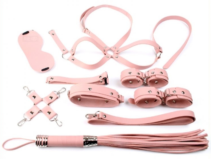 coffret bondage sm obedience 10 pieces rose