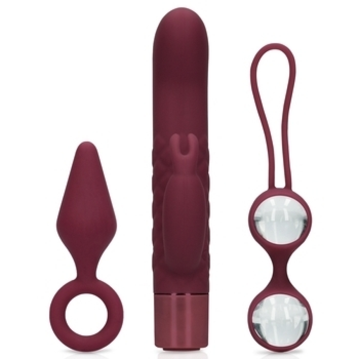 coffret de sextoys pour elle darkcherry 3 accessoires