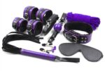 coffret fur lined 8 pieces violet noir
