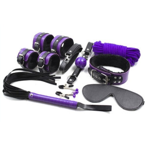 coffret fur lined 8 pieces violet noir