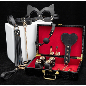 coffret sm bondage 8 pieces noir