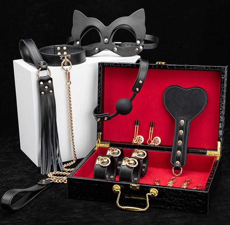 coffret sm bondage 8 pieces noir