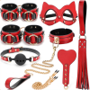 coffret sm bondage 8 pieces rouge noir