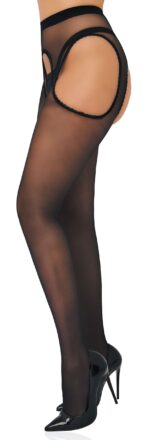 collants avec ouverture arriere satin touch suspender noirs scaled