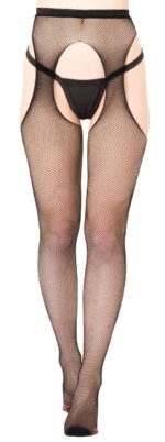 collants fishnet suspender noirs scaled