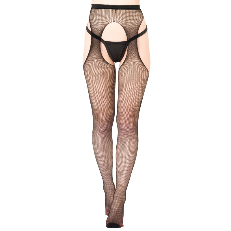 collants fishnet suspender noirs scaled