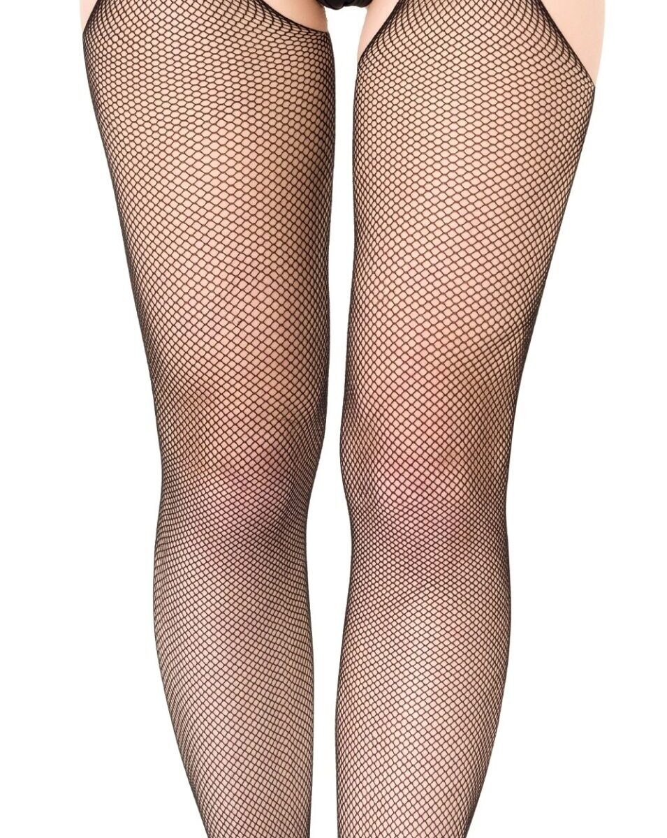 collants fishnet suspender noirs scaled