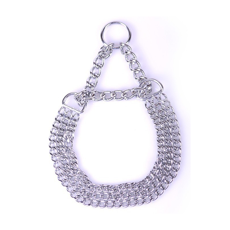 collier 3 chaines en metal