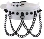 collier a pointes piky blanc noir 1
