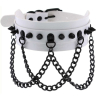 collier a pointes piky blanc noir