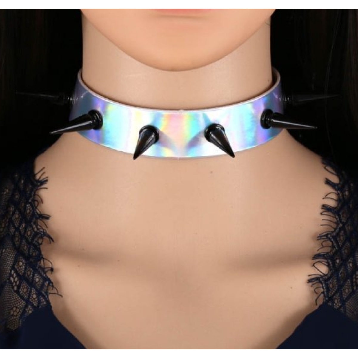 collier a pointes piky laser argente 3