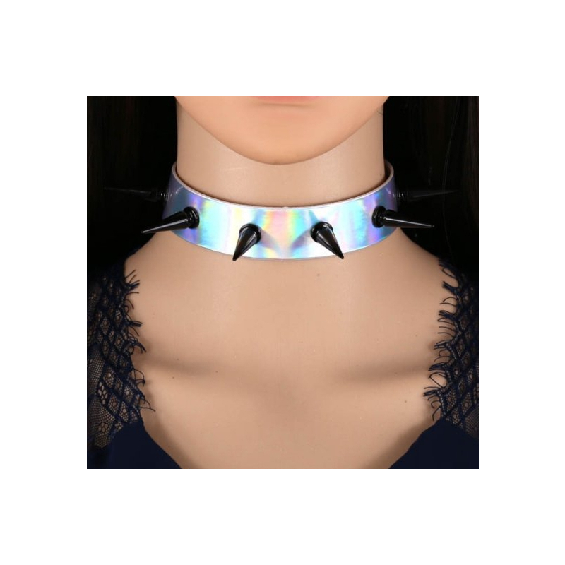 collier a pointes piky laser argente 3