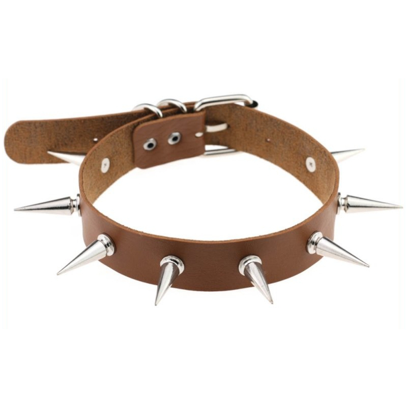 collier a pointes piky lish marron