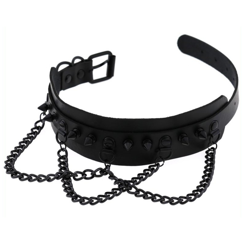 collier a pointes piky noir 1