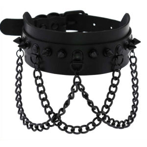 collier a pointes piky noir