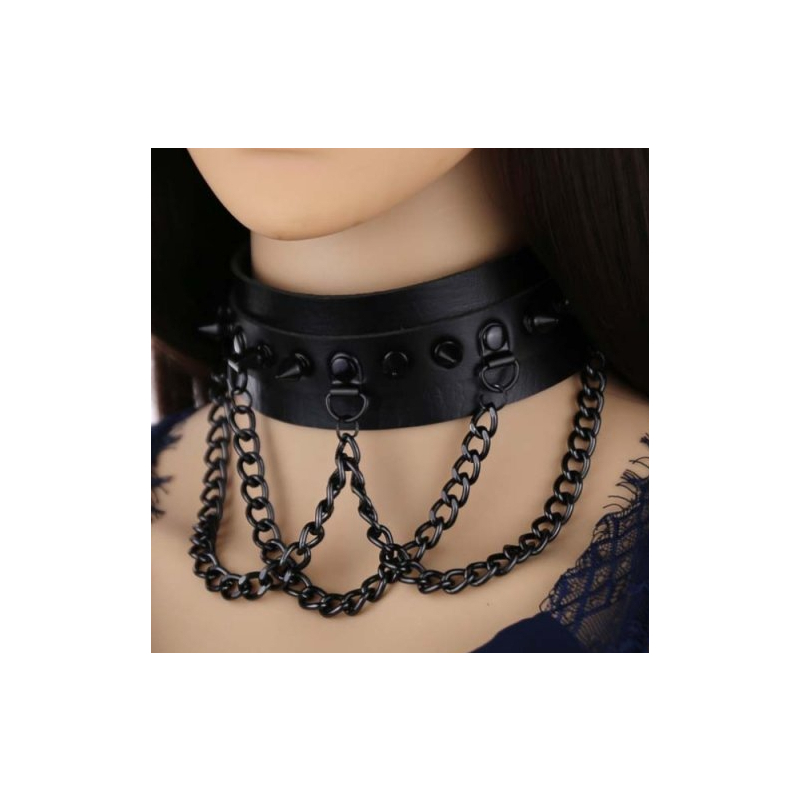 collier a pointes piky noir 4