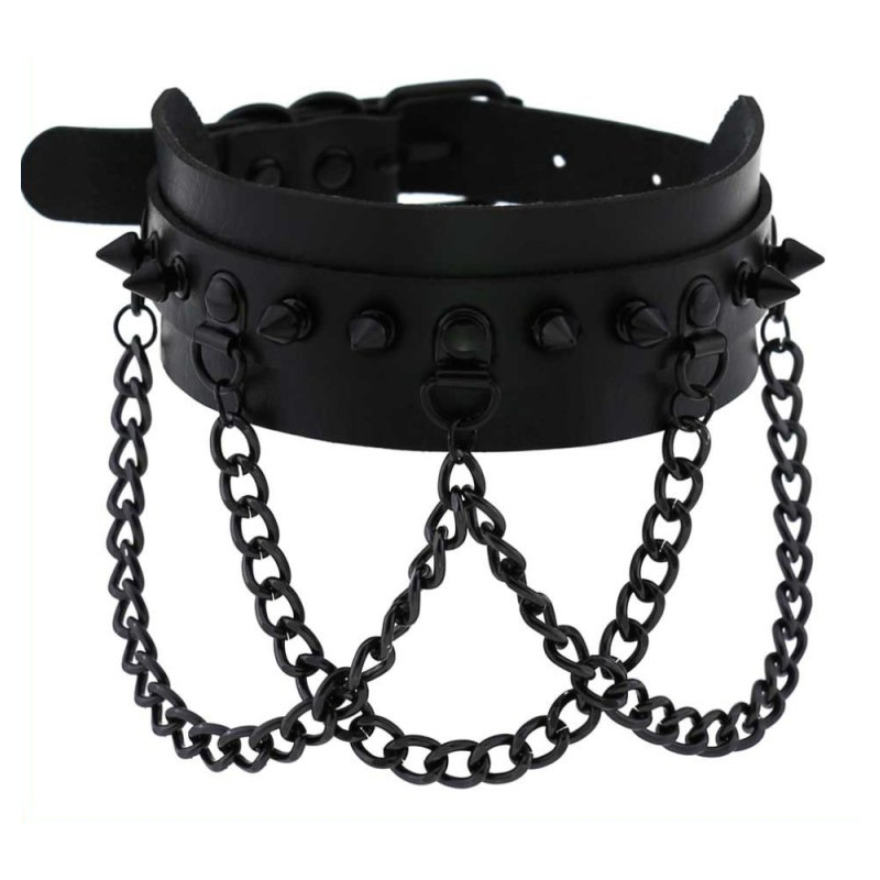 collier a pointes piky noir