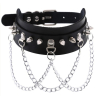 collier a pointes piky noir argente