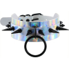 collier a pointes strobo laser argente noir