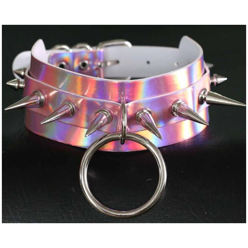 collier a pointes strobo laser rose