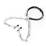 collier avec pince tetons spike heart noir 1
