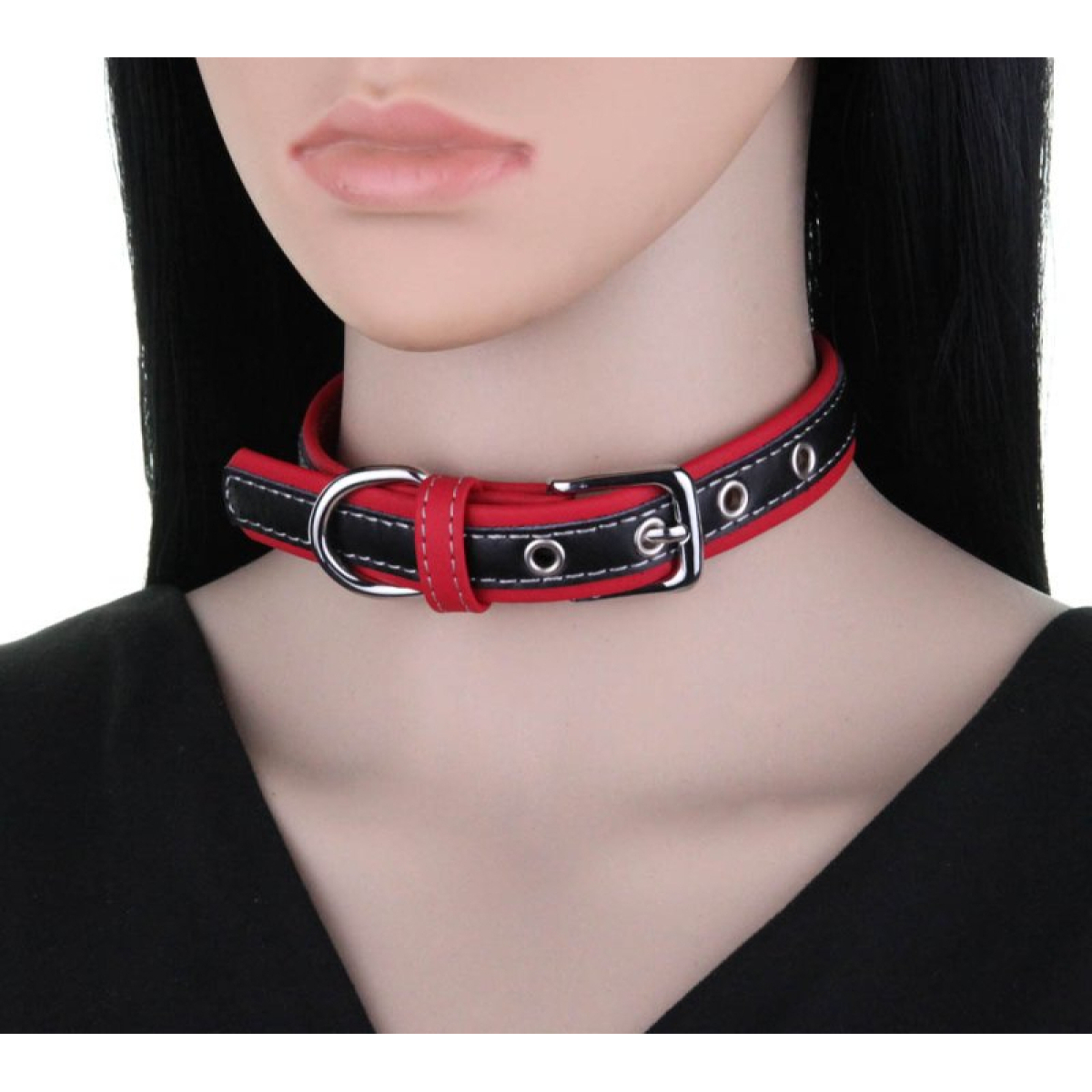 collier bicolore simili contrasted rouge 1