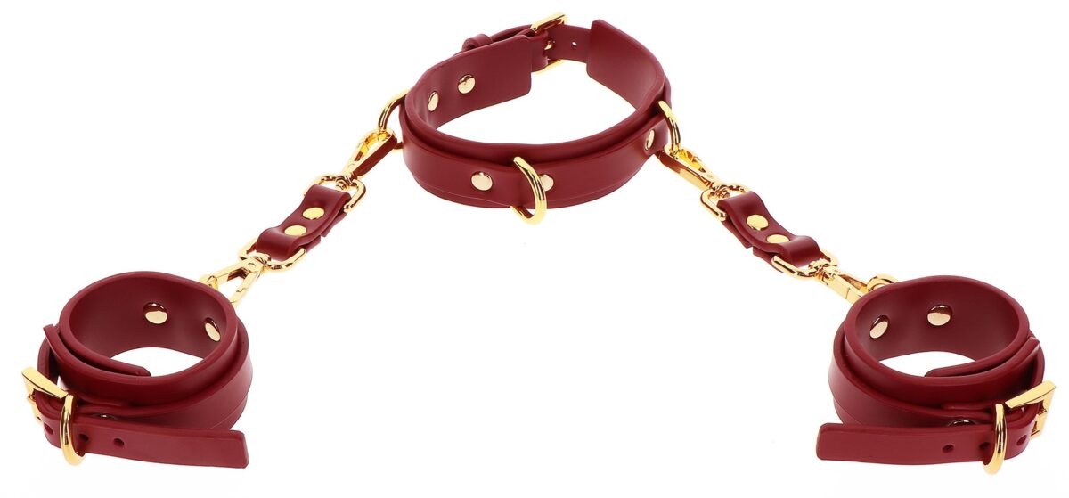 collier d ring avec menottes de poignets taboom rouge 3