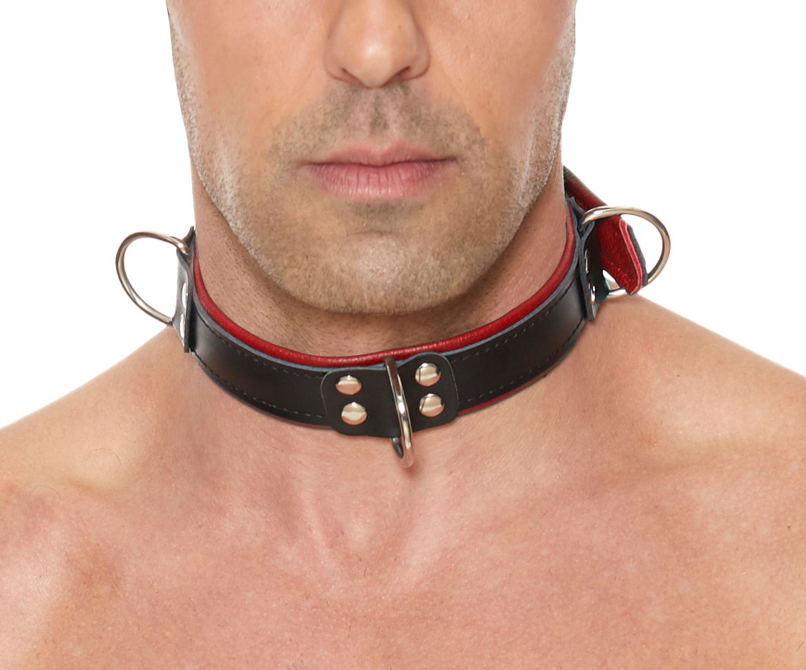 collier deluxe bondage noir rouge
