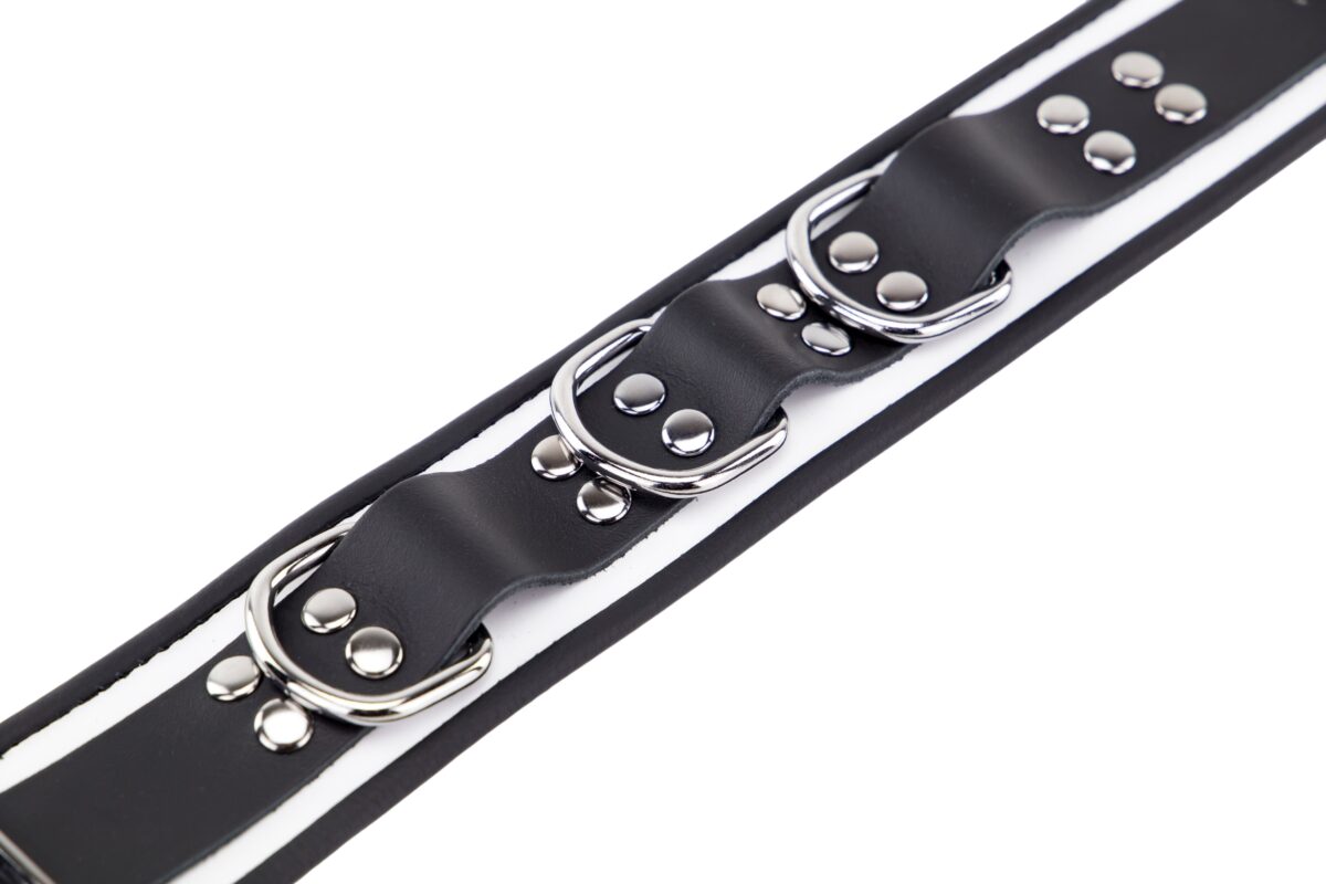 collier en cuir 3 anneaux d blanc noir 6 scaled