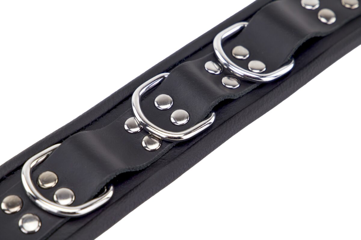 collier en cuir 3 anneaux d noir 3 scaled