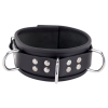 collier en cuir 3 anneaux d noir 6