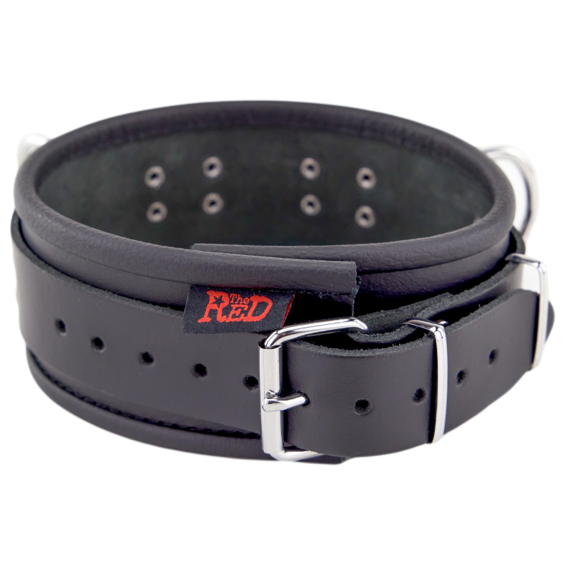 collier en cuir 3 anneaux d noir 7