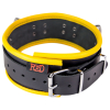 collier en cuir 3 anneaux d noir jaune 4