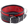 collier en cuir 3 anneaux d rouge noir 3