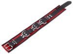 collier en cuir 3 anneaux d rouge noir 4