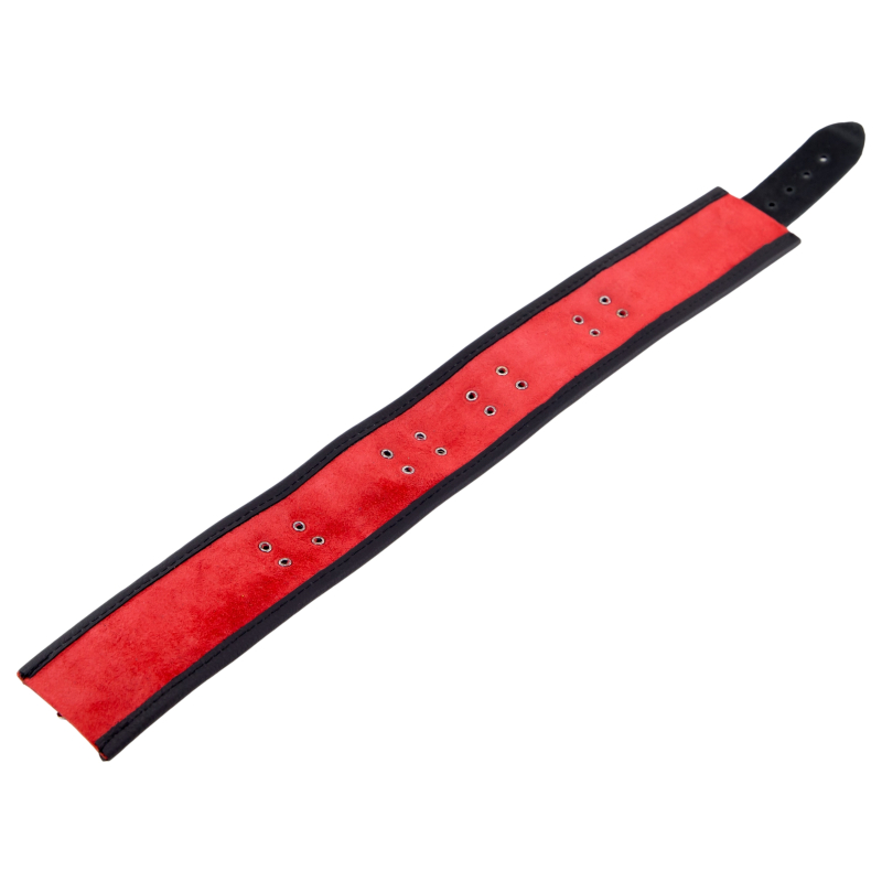 collier en cuir 3 anneaux d rouge noir 5