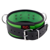 collier en cuir 3 anneaux d vert noir 3