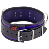 collier en cuir 3 anneaux d violet noir 3