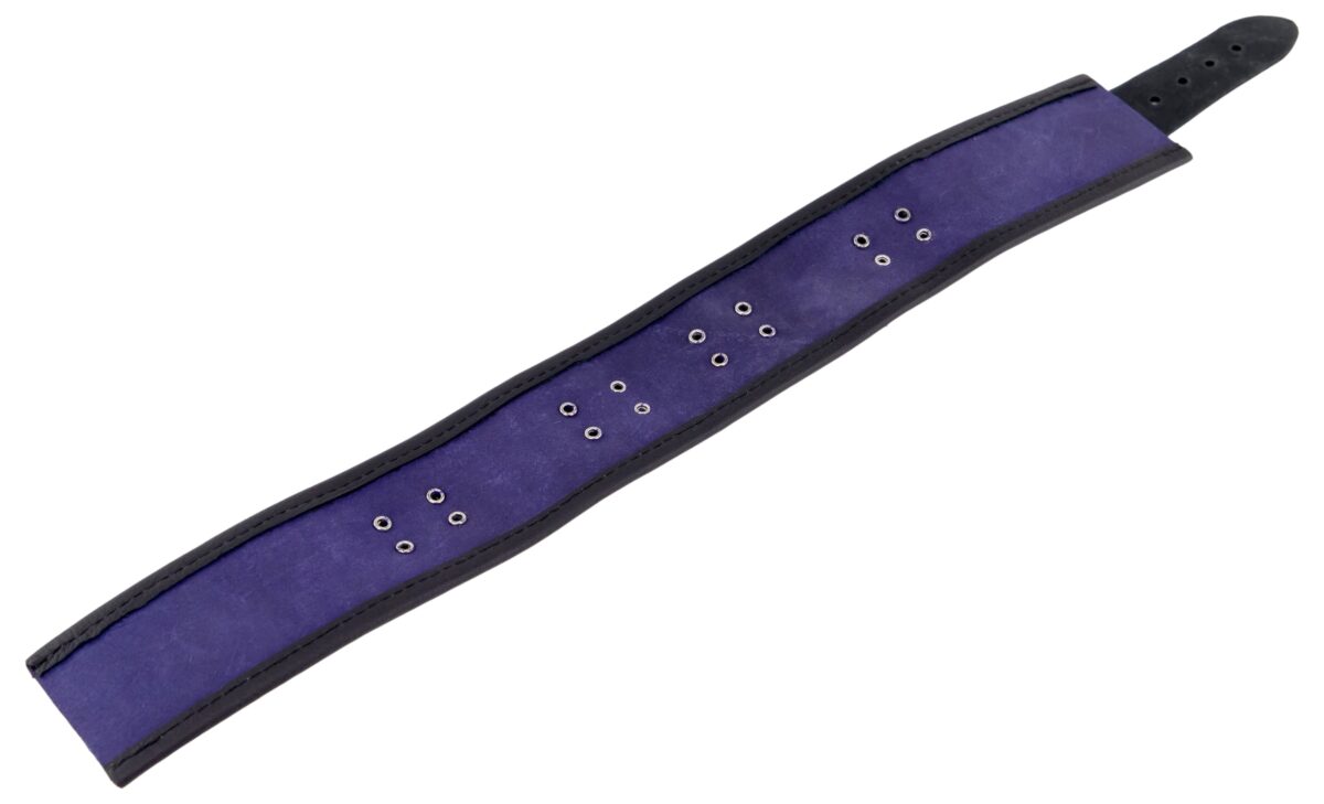 collier en cuir 3 anneaux d violet noir 6 scaled