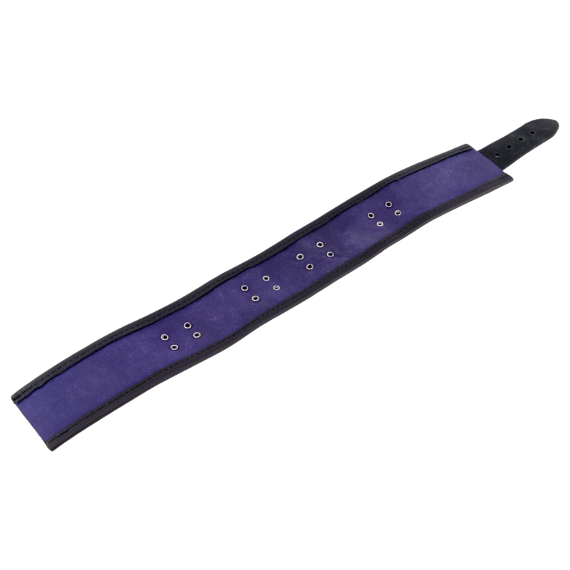 collier en cuir 3 anneaux d violet noir 6 scaled