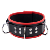 collier en cuir avec 3 anneaux d rouge 3