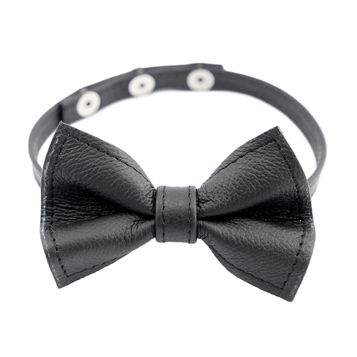 collier en cuir avec noeud papillon